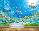 Avikalp MWZ2149 Sea Dolphines Fishes Whales Anemones Plants Turtle Underwater Water Ocean HD Wallpaper