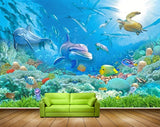 Avikalp MWZ2149 Sea Dolphines Fishes Whales Anemones Plants Turtle Underwater Water Ocean HD Wallpaper