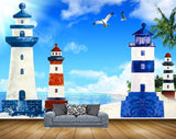 Avikalp MWZ2163 Light Houses Birds Sea Trees Clouds HD Wallpaper