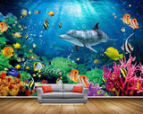 Avikalp MWZ2206 Sea Dolphins Fishes Plants Anemones Underwater Water Ocean HD Wallpaper