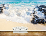 Avikalp MWZ2213 Beach Waves Stones Sand Water Ocean HD Wallpaper