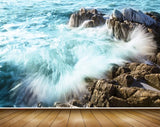 Avikalp MWZ2214 Sea Stones Waves Water Ocean HD Wallpaper