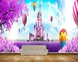 Avikalp MWZ2261 Purple Tree Flowers Airballoon Church Tree Clouds Fantasy Kids HD Wallpaper