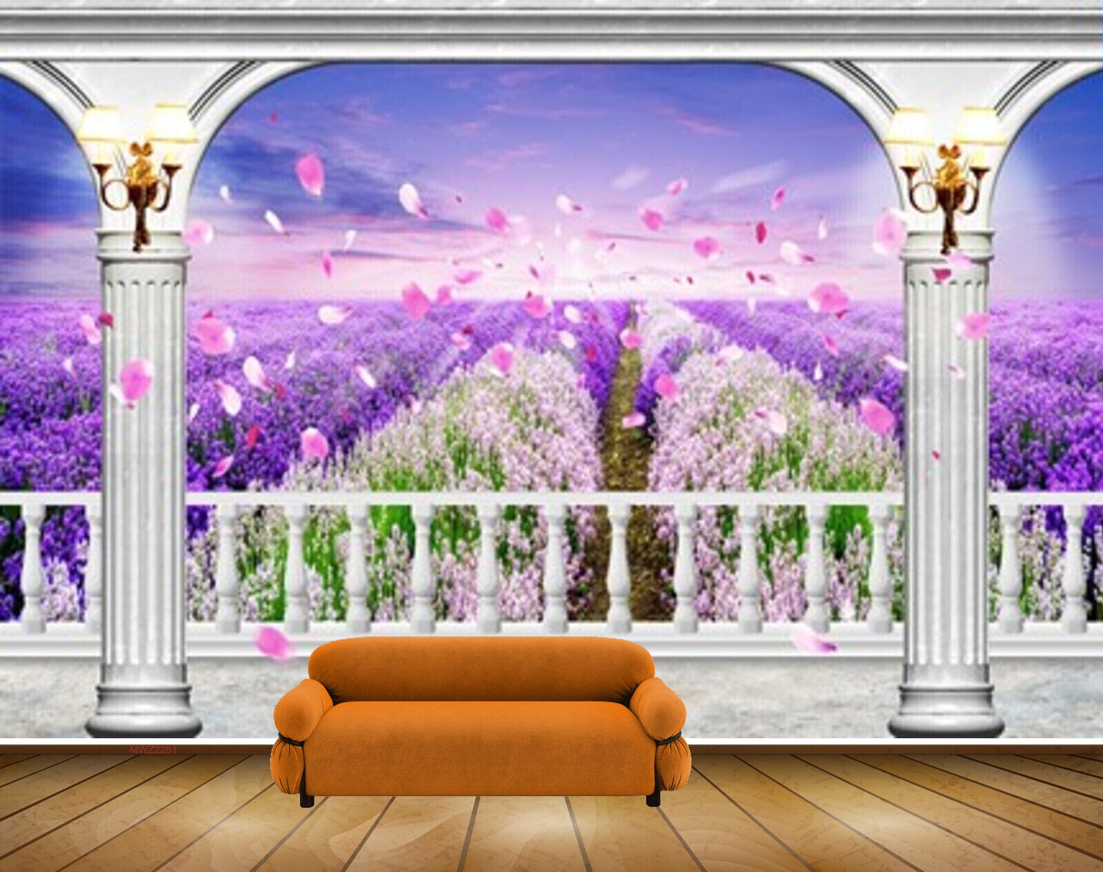 Avikalp MWZ2281 Pink White Flowers Purple Plants Background HD Wallpaper