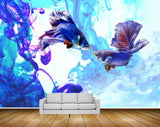 Avikalp MWZ2315 Purple Blue Fishes HD Wallpaper