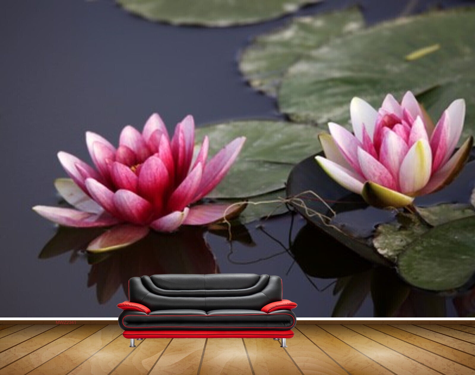 Avikalp MWZ2341 Pink Lotus Flower Leaves HD Wallpaper