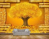 Avikalp MWZ2347 Yellow Flowers Tree HD Wallpaper