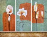 Avikalp MWZ2359 Orange White Tulips Flowers Painting HD Wallpaper