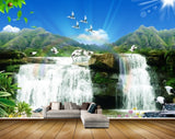 Avikalp MWZ2373 Birds Sun Waterfalls Cranes Flowers Mountain Leaves Nature Pond River Lake Water HD Wallpaper