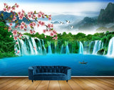 Avikalp MWZ2442 Mountains Waterfalls Birds Flowers Boat Pond River Lake Water HD Wallpaper