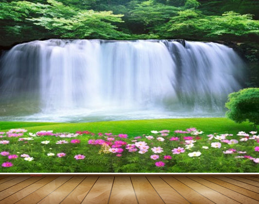 Avikalp MWZ2484 Trees Waterfalls Flowers Grass Pond River Lake Water HD Wallpaper