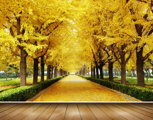 Avikalp MWZ2519 Trees Yellow Leaves Grass HD Wallpaper