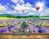 Avikalp MWZ2524 Sun Clouds Air Ballon Trees Purple Flowers HD Wallpaper