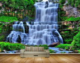 Avikalp MWZ2527 Waterfalls Trees Stones Grass Pond River Lake Water HD Wallpaper