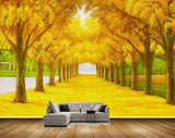 Avikalp MWZ2620 Trees Yellow Leaves Flowers Yellow Road HD Wallpaper