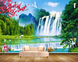 Avikalp MWZ2676 Waterfalls Birds Trees Flowers Cranes Mountains River Lake Pond Water Boats Mens HD Wallpaper