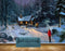 Avikalp MWZ2702 Trees Lamp House Snow People Snowfalls Tourch Painting HD Wallpaper