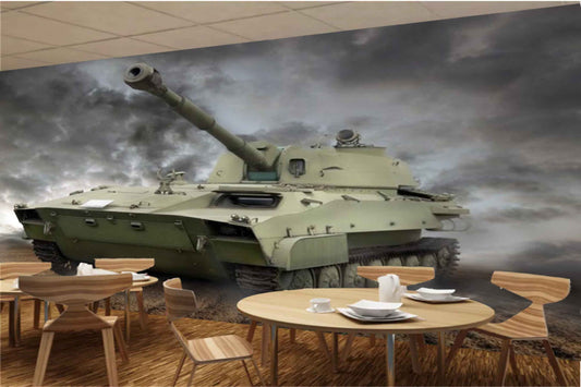 Avikalp MWZ2976 Fighter Tank HD Wallpaper for Cafe Restaurant