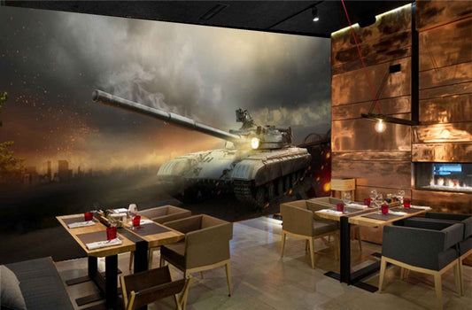 Avikalp MWZ2977 Fighter Tank HD Wallpaper for Cafe Restaurant