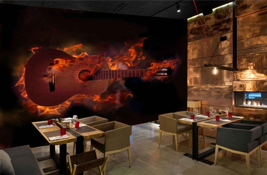 Avikalp MWZ2978 Guitar Firing HD Wallpaper for Cafe Restaurant