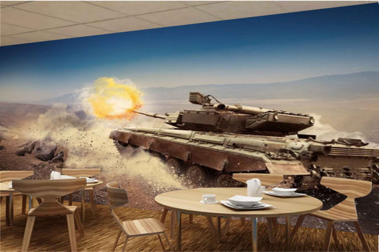 Avikalp MWZ2979 Fighter Tank HD Wallpaper for Cafe Restaurant