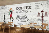 Avikalp MWZ2992 Coffee Quotes Lamp Eiffel Tower HD Wallpaper for Cafe Restaurant