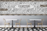 Avikalp MWZ2993 Coffee Doodle Art HD Wallpaper for Cafe Restaurant