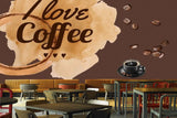 Avikalp MWZ3034 Love Coffee Beans HD Wallpaper for Cafe Restaurant