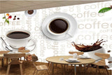 Avikalp MWZ3040 Coffee Beans Cups Saucers HD Wallpaper for Cafe Restaurant