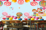 Avikalp MWZ3051 Candies Lollipops Kids Chocolates HD Wallpaper for Cafe Restaurant