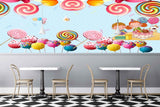 Avikalp MWZ3051 Candies Lollipops Kids Chocolates HD Wallpaper for Cafe Restaurant