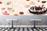 Avikalp MWZ3052 Chocolate Cakes Coffee Cup Cakes Candies HD Wallpaper for Cafe Restaurant