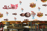 Avikalp MWZ3068 IceCreams Scoops Sweets HD Wallpaper for Cafe Restaurant