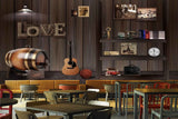 Avikalp MWZ3085 Love Musicc Instruments Guitar Ball Books Clock HD Wallpaper for Cafe Restaurant