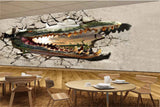 Avikalp MWZ3111 Crocodile Wall Break HD Wallpaper for Cafe Restaurant