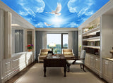 Avikalp MWZ3192 Sun Clouds Birds HD Wallpaper for Ceiling