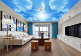 Avikalp MWZ3192 Sun Clouds Birds HD Wallpaper for Ceiling