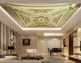 Avikalp MWZ3198 Pista Green Golden Flower Design HD Wallpaper for Ceiling