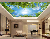 Avikalp MWZ3211 Trees Birds Sun Sky Clouds HD Wallpaper for Ceiling