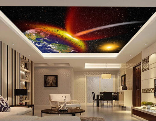 Avikalp MWZ3215 Earth Sun Planets HD Wallpaper for Ceiling