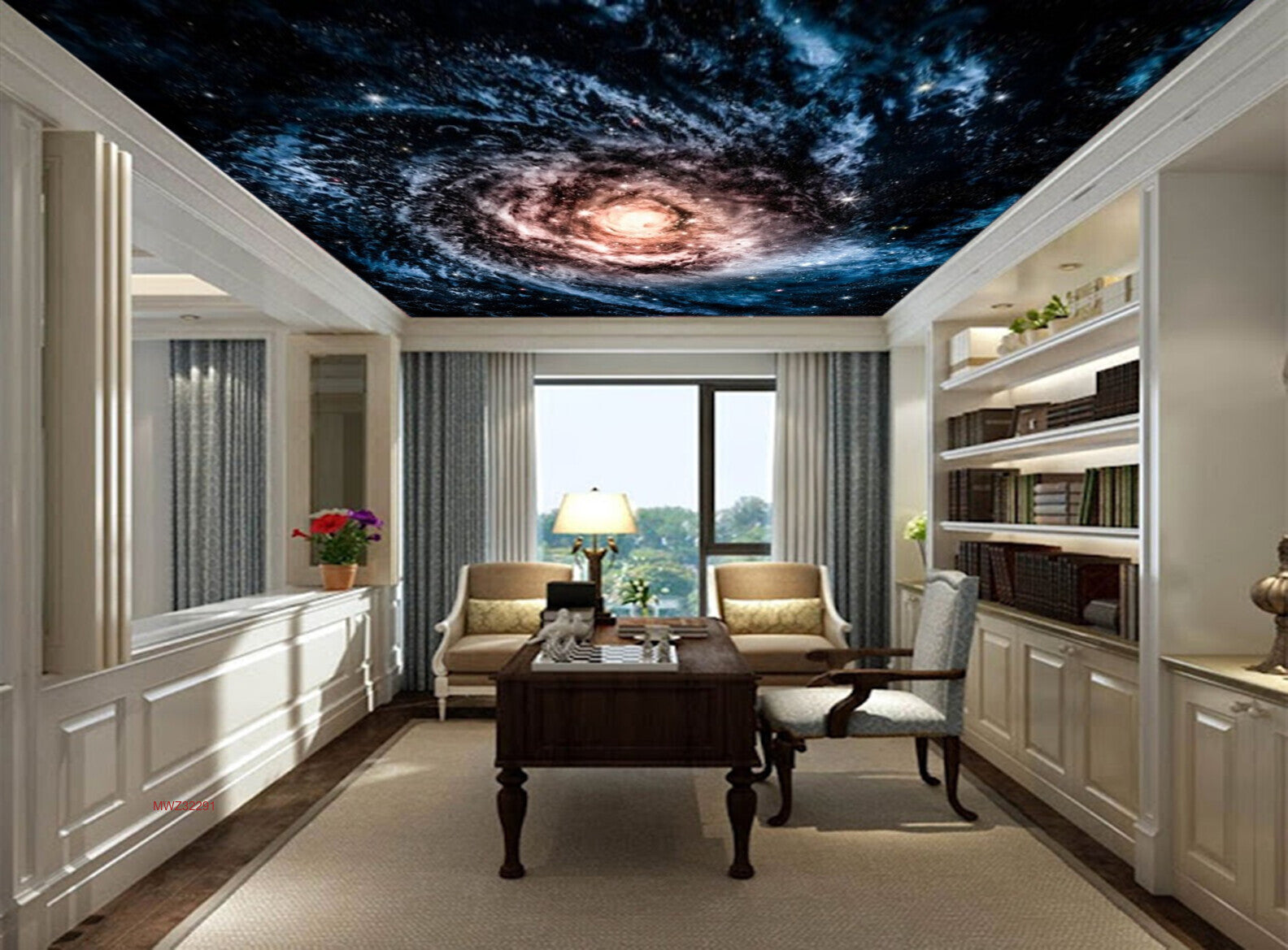 Avikalp MWZ3229 Sun Blue Galaxy HD Wallpaper for Ceiling