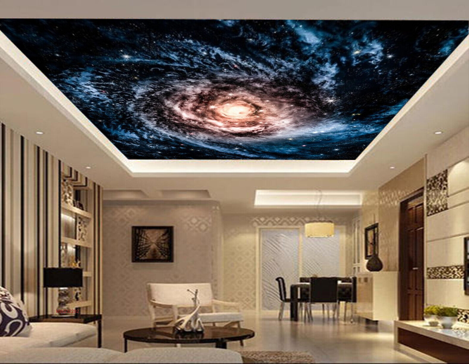 Avikalp MWZ3229 Sun Blue Galaxy HD Wallpaper for Ceiling