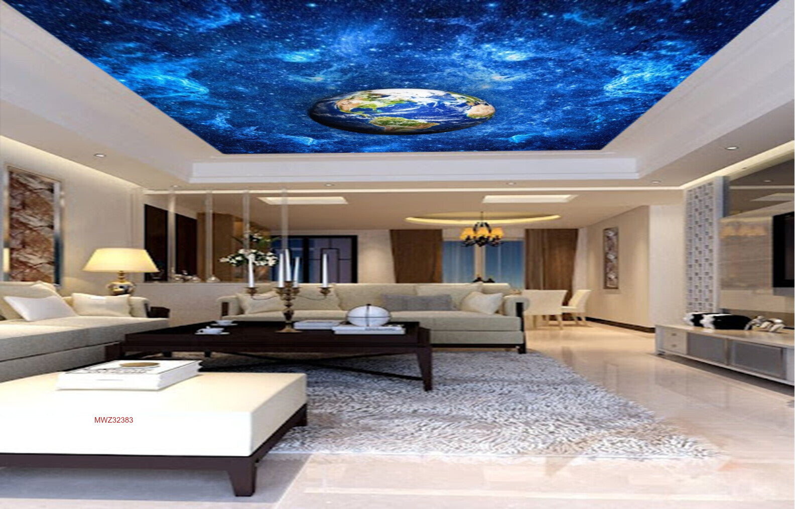 Avikalp MWZ3238 Global Earth Solar System HD Wallpaper for Ceiling