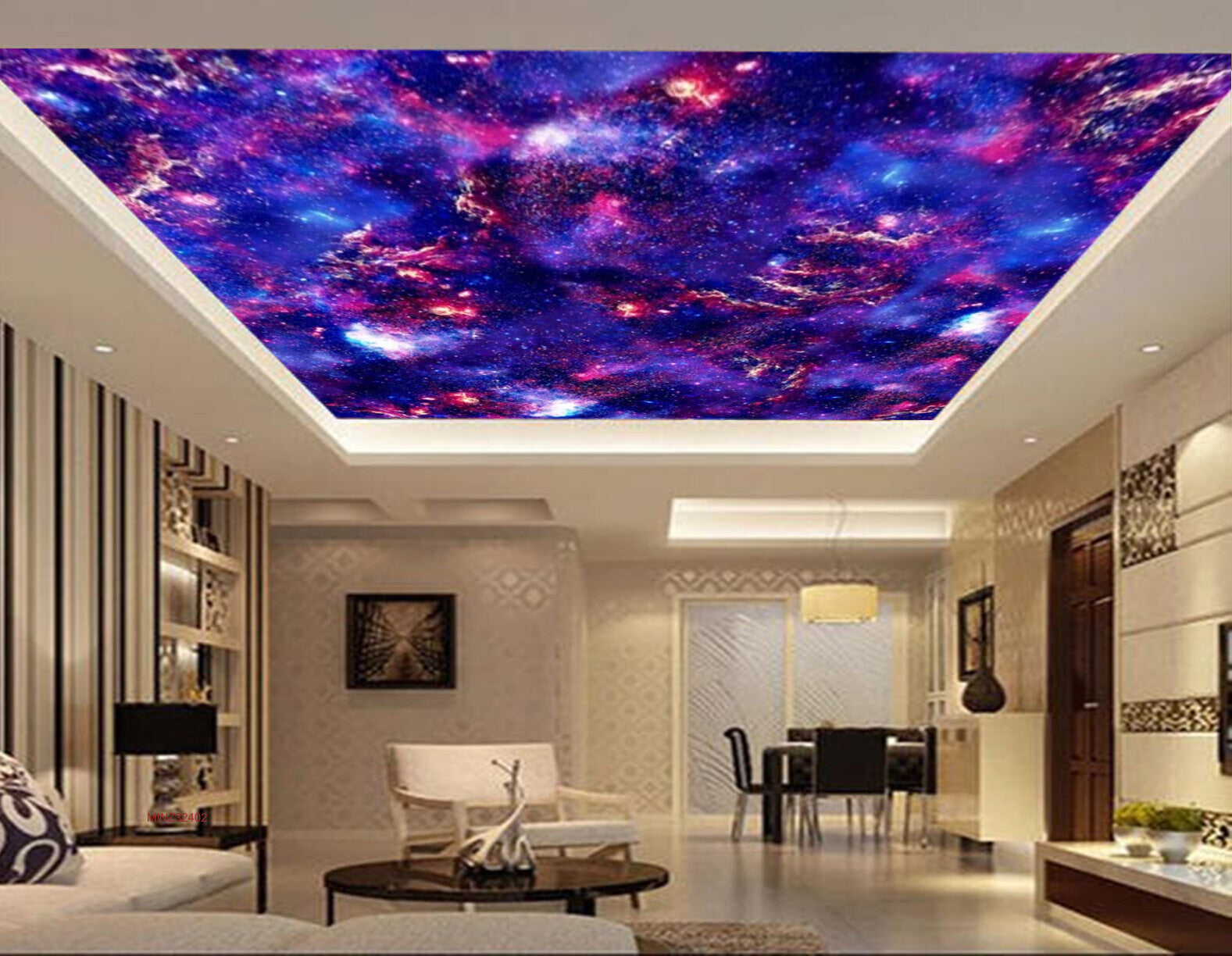 Avikalp MWZ3240 Purple Blue Galaxy Space HD Wallpaper for Ceiling