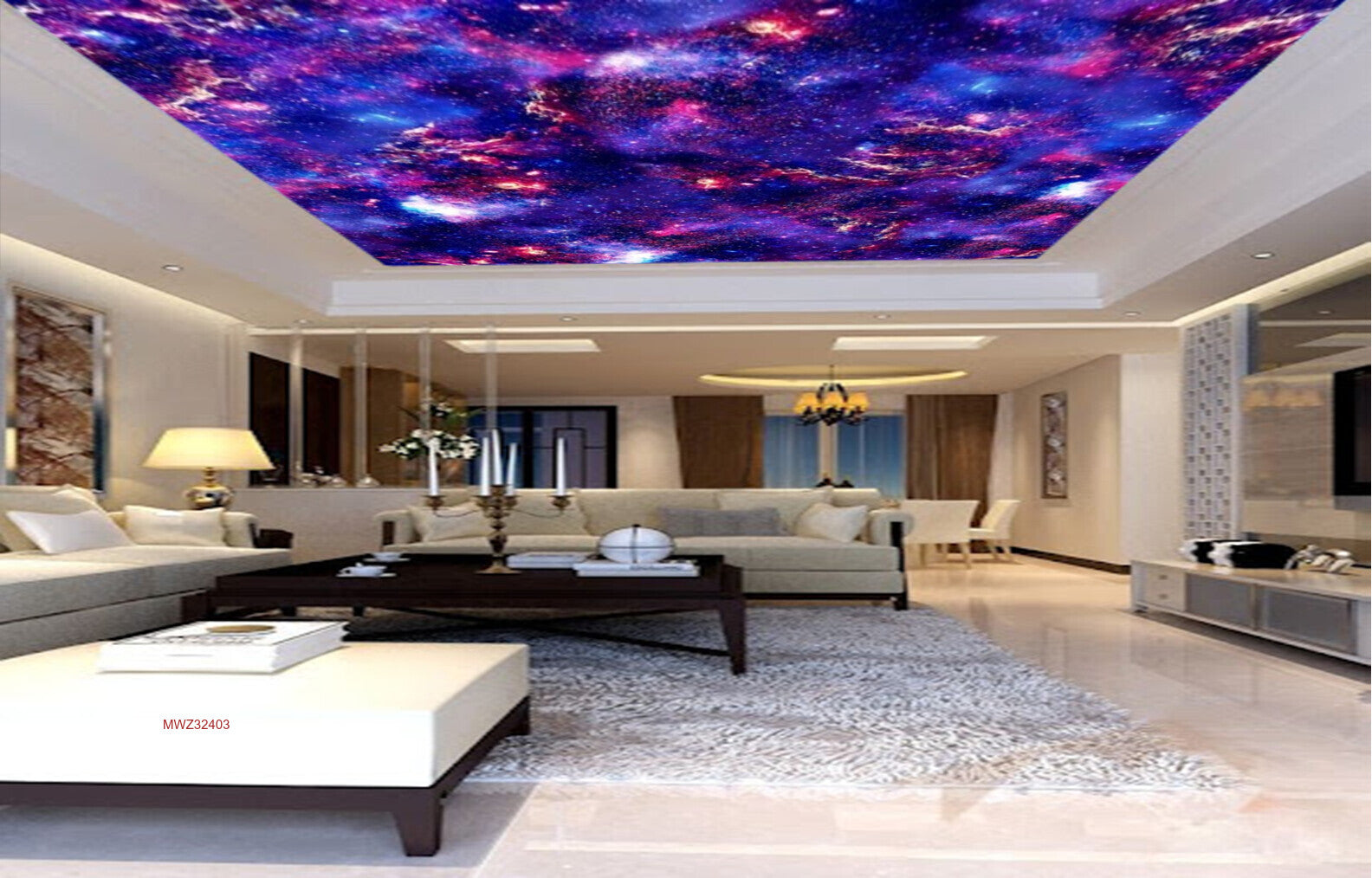 Avikalp MWZ3240 Purple Blue Galaxy Space HD Wallpaper for Ceiling