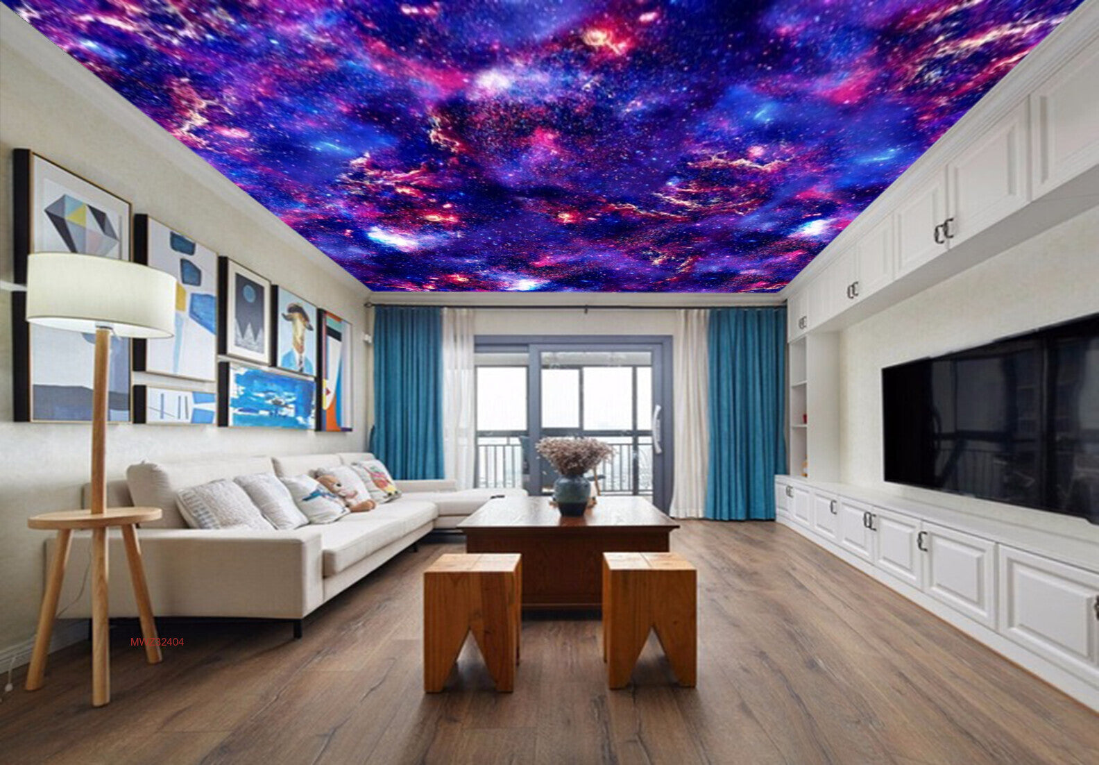 Avikalp MWZ3240 Purple Blue Galaxy Space HD Wallpaper for Ceiling