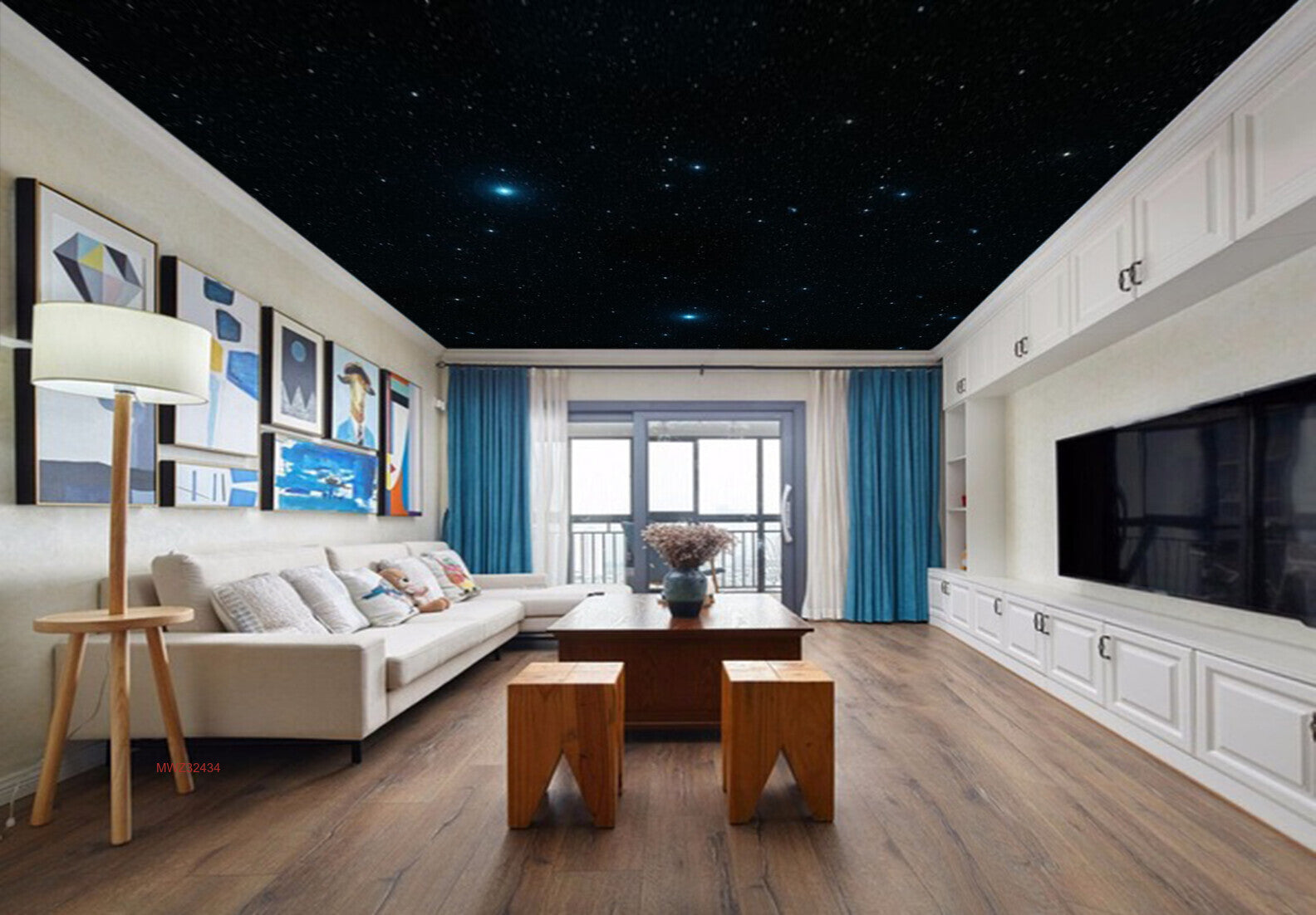 Avikalp MWZ3243 Black Sky Stars HD Wallpaper for Ceiling