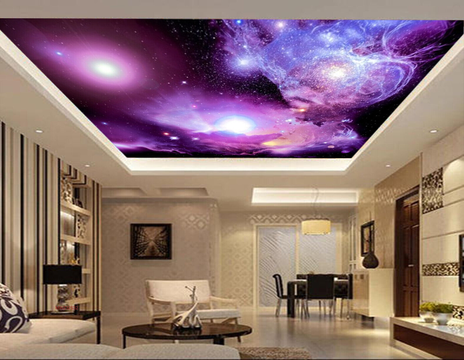 Avikalp MWZ3253 Solar System Space Clouds HD Wallpaper for Ceiling