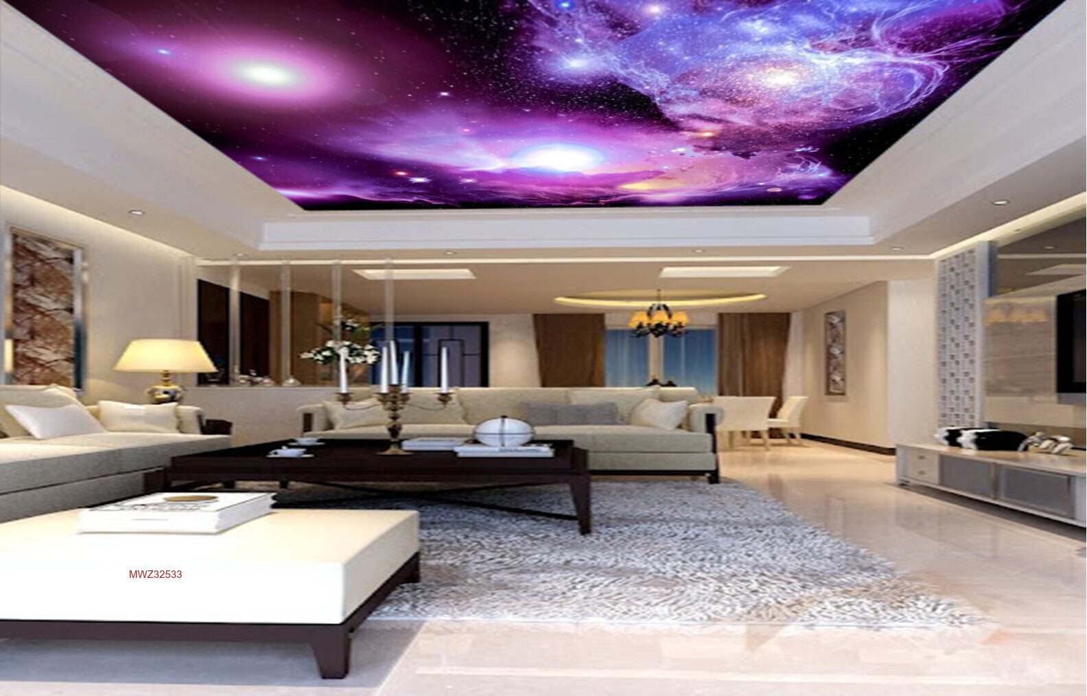 Avikalp MWZ3253 Solar System Space Clouds HD Wallpaper for Ceiling