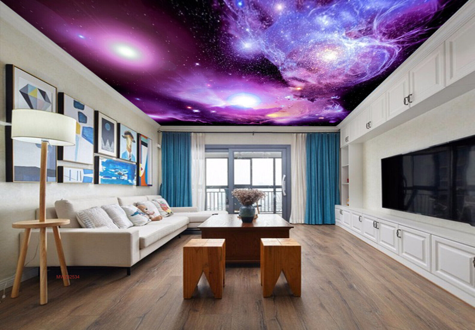 Avikalp MWZ3253 Solar System Space Clouds HD Wallpaper for Ceiling